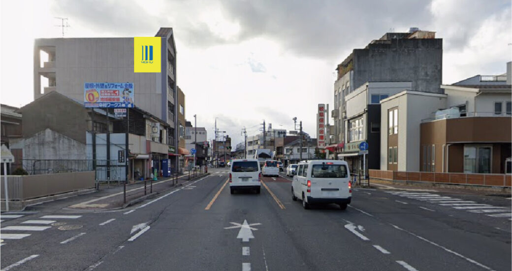 岐阜県岐阜市真砂町3付近の壁面広告枠画像です